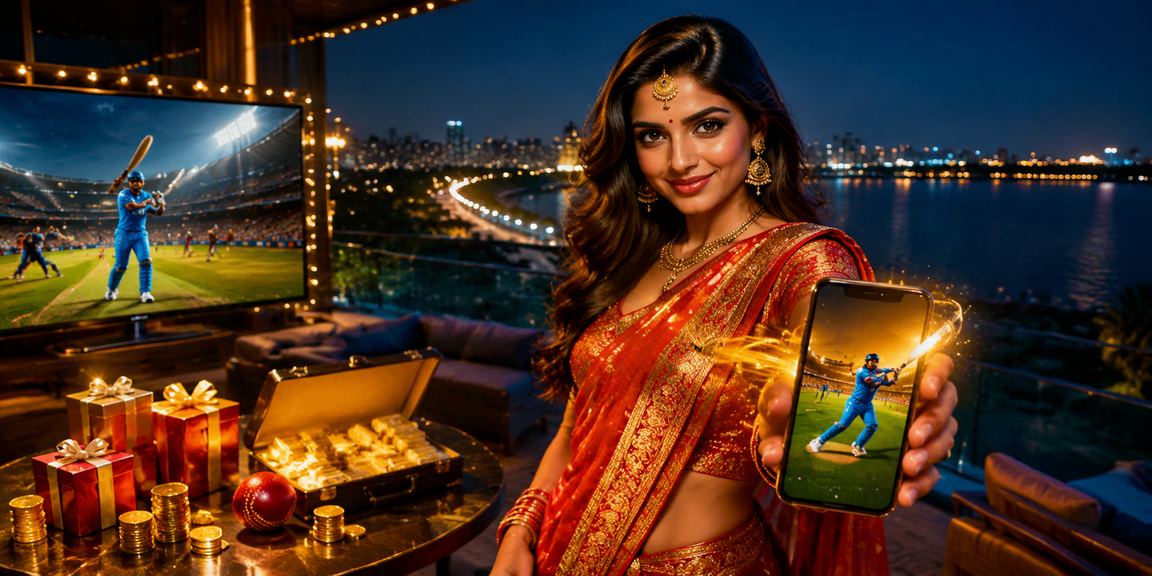 Indian player making mobile sports bet on smartphone