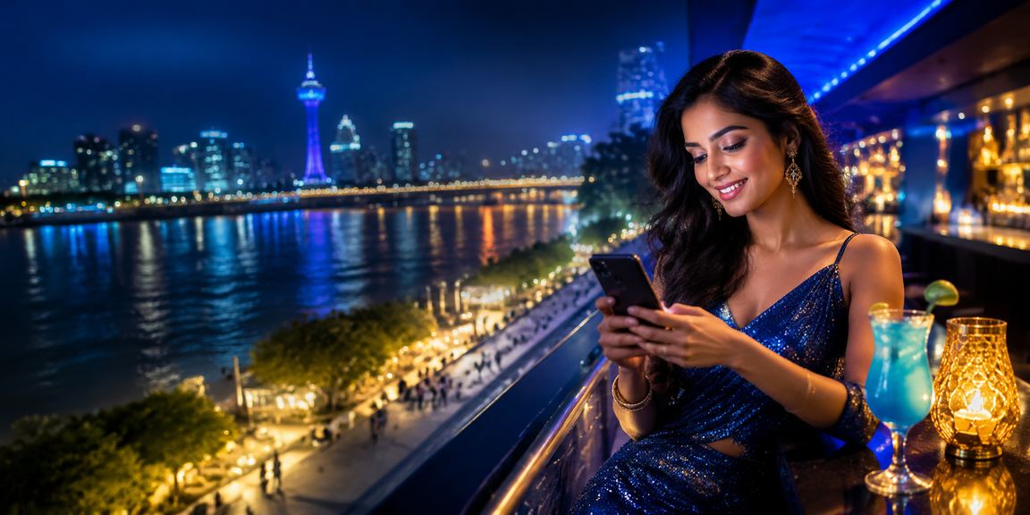 Excited cricket fans watching IPL night match, coordinating VIP bets on mobile